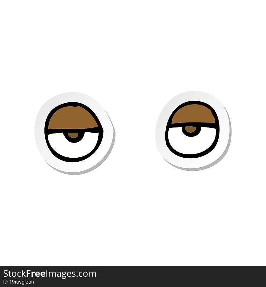 Sticker Of A Cartoon Eyes