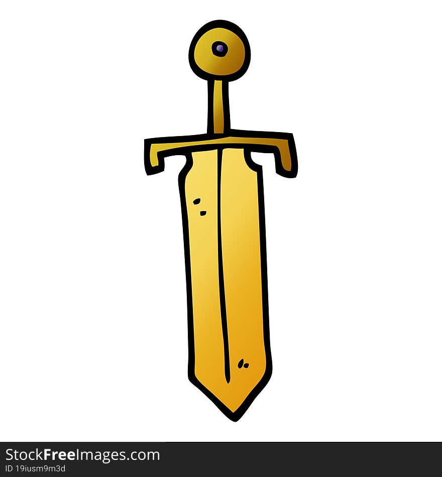 cartoon doodle bronze sword