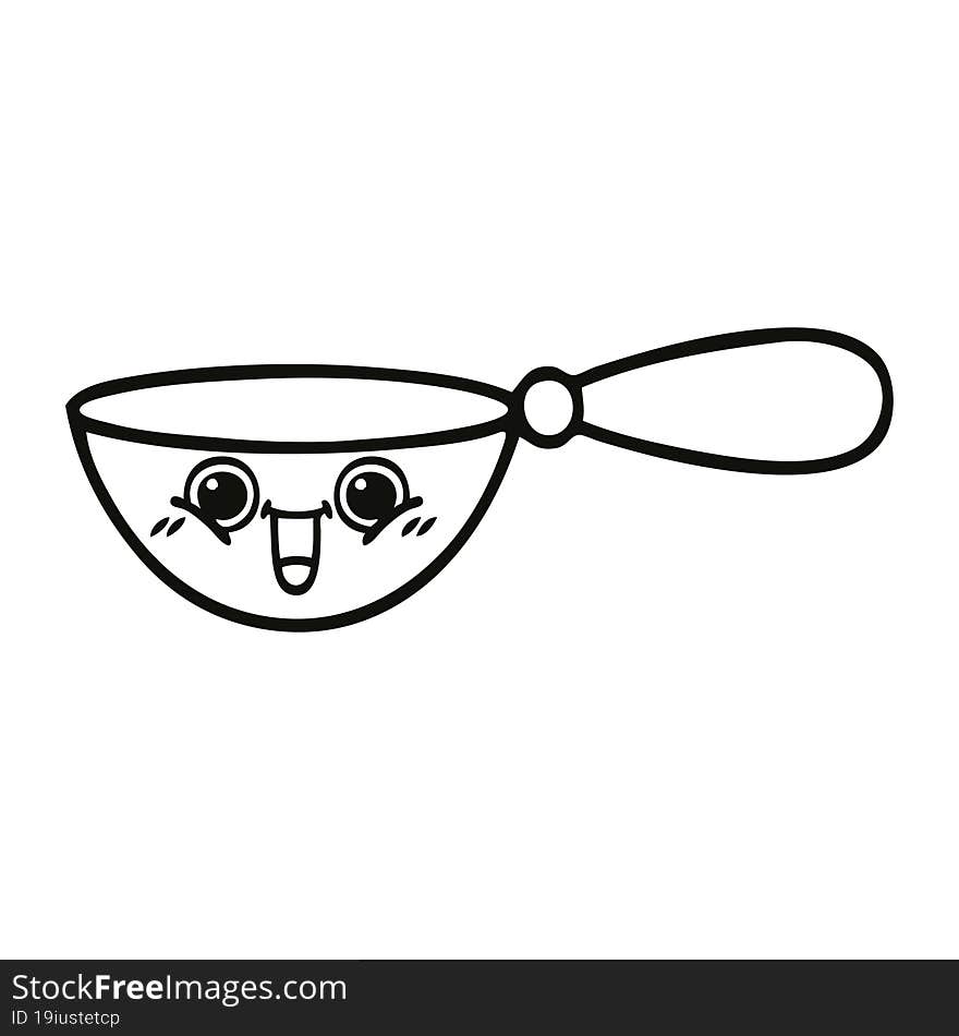 Line Drawing Cartoon Measuring Spoon