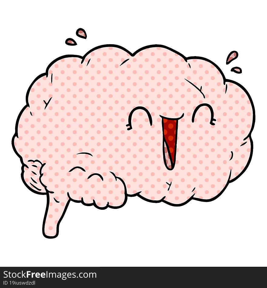 cartoon brain laughing. cartoon brain laughing