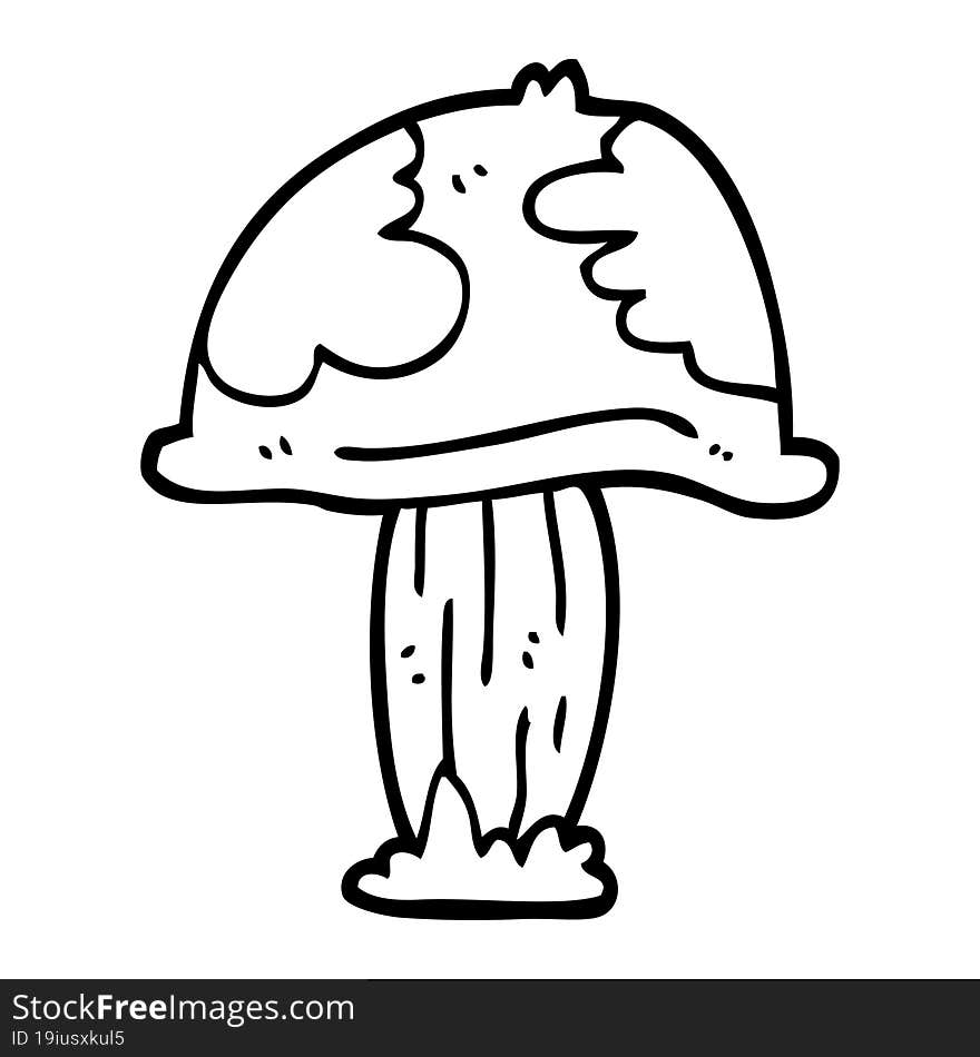 line drawing cartoon poisonous toadstool