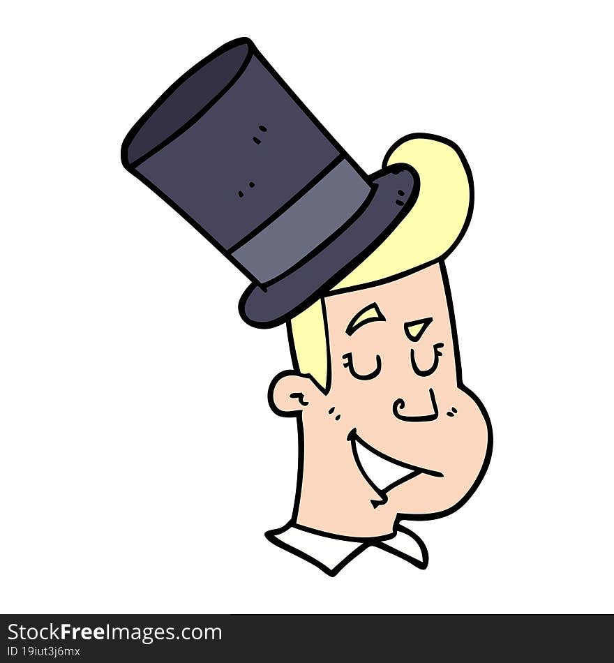 cartoon man wearing top hat