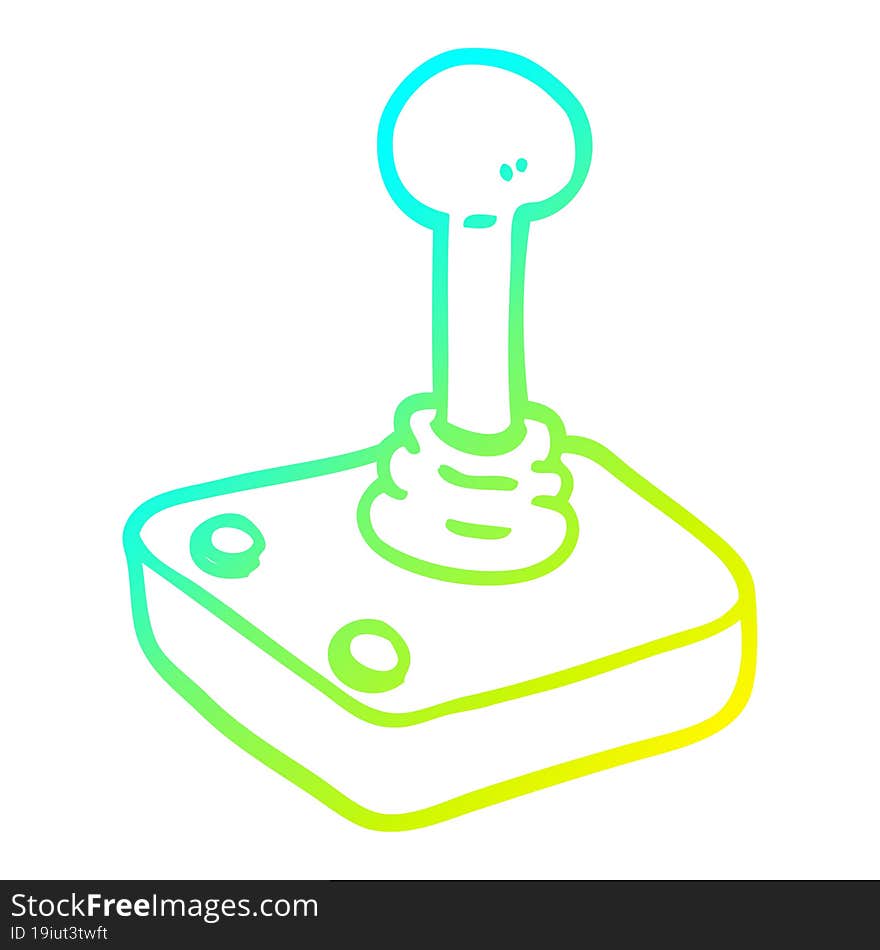 cold gradient line drawing cartoon joystick