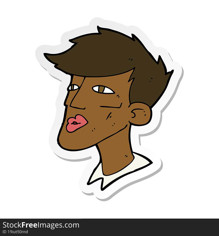 Sticker Of A Cartoon Male Model Guy