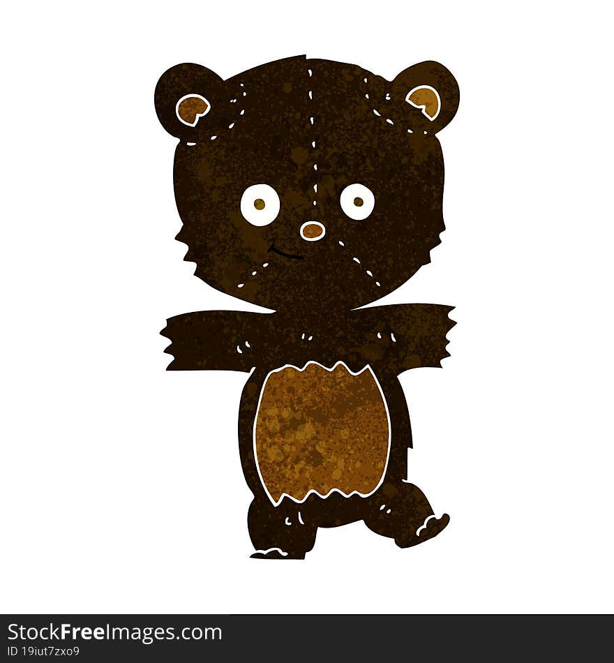 cartoon cute black teddy bear. cartoon cute black teddy bear