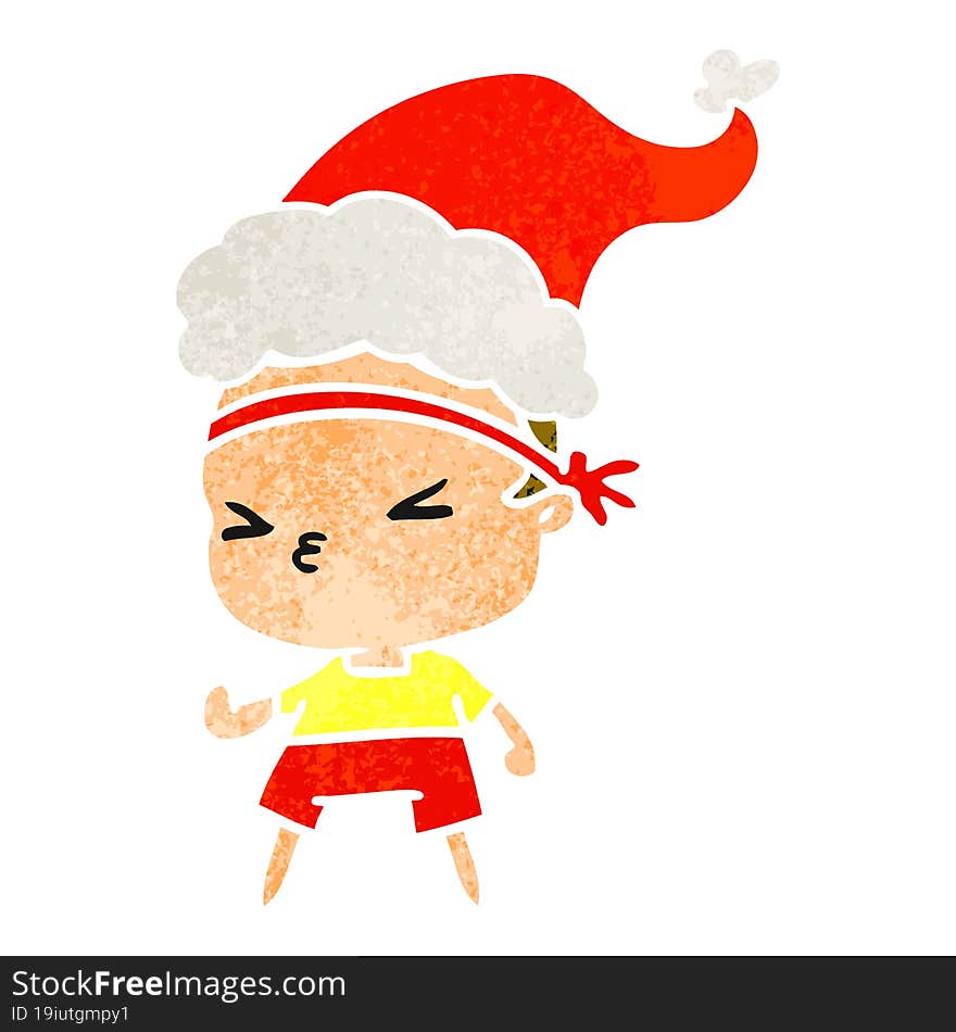 Christmas Retro Cartoon Of Kawaii Boy