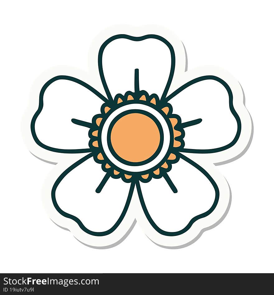 tattoo style sticker of a flower