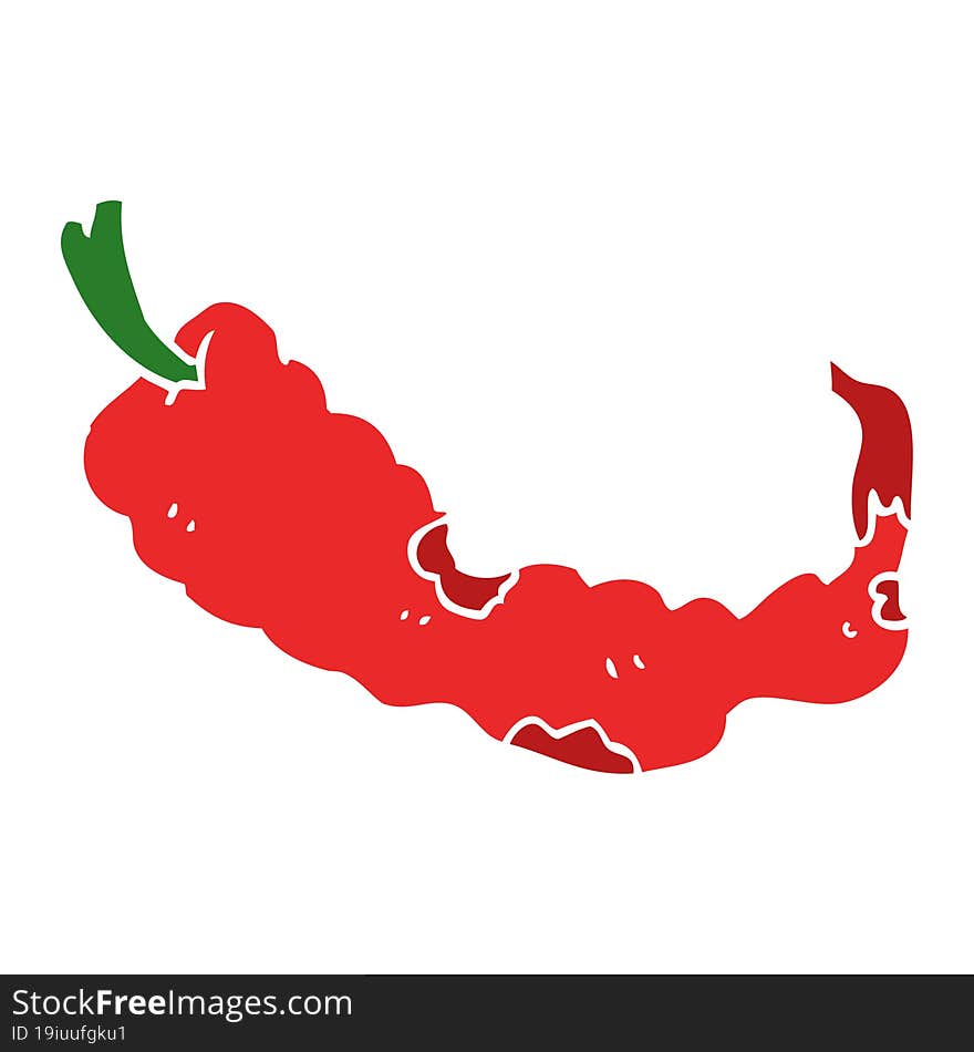 flat color style cartoon chili pepper