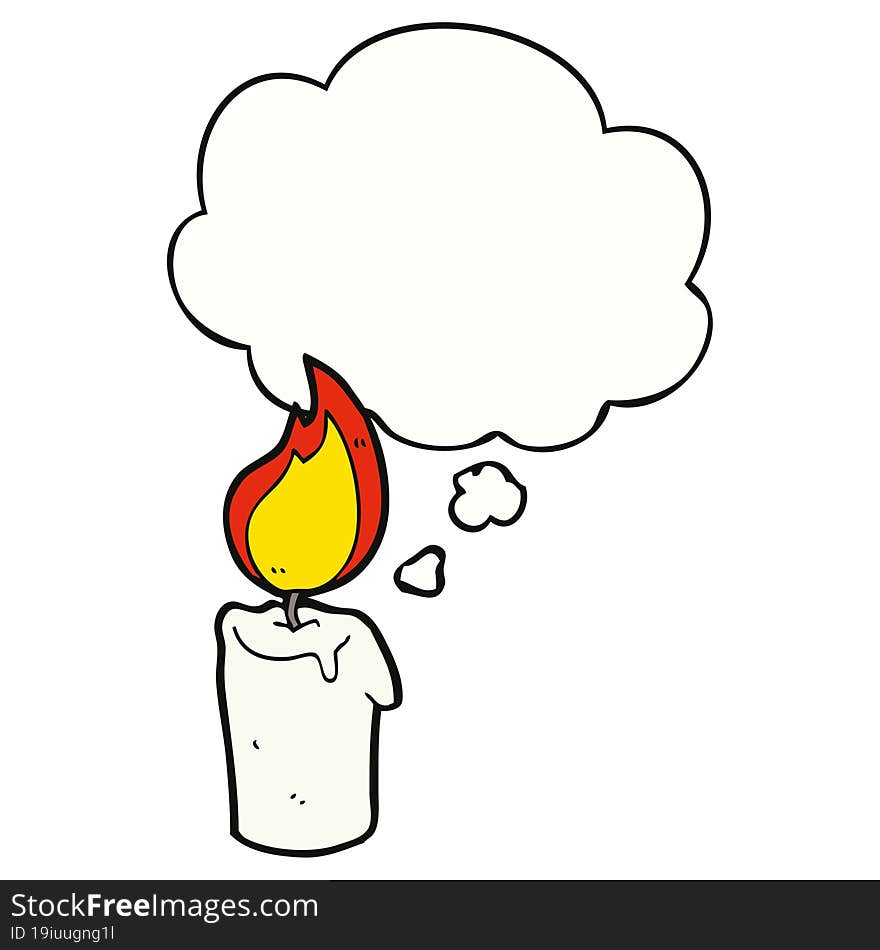 cartoon candle and thought bubble