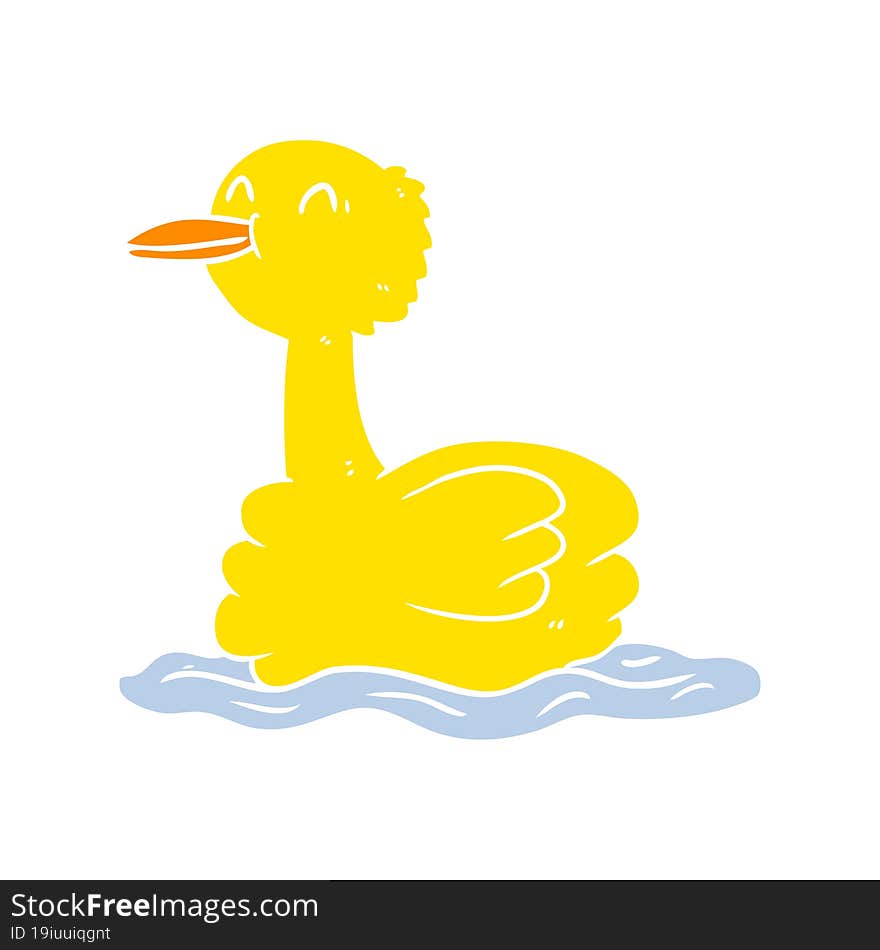 flat color style cartoon swimming duck