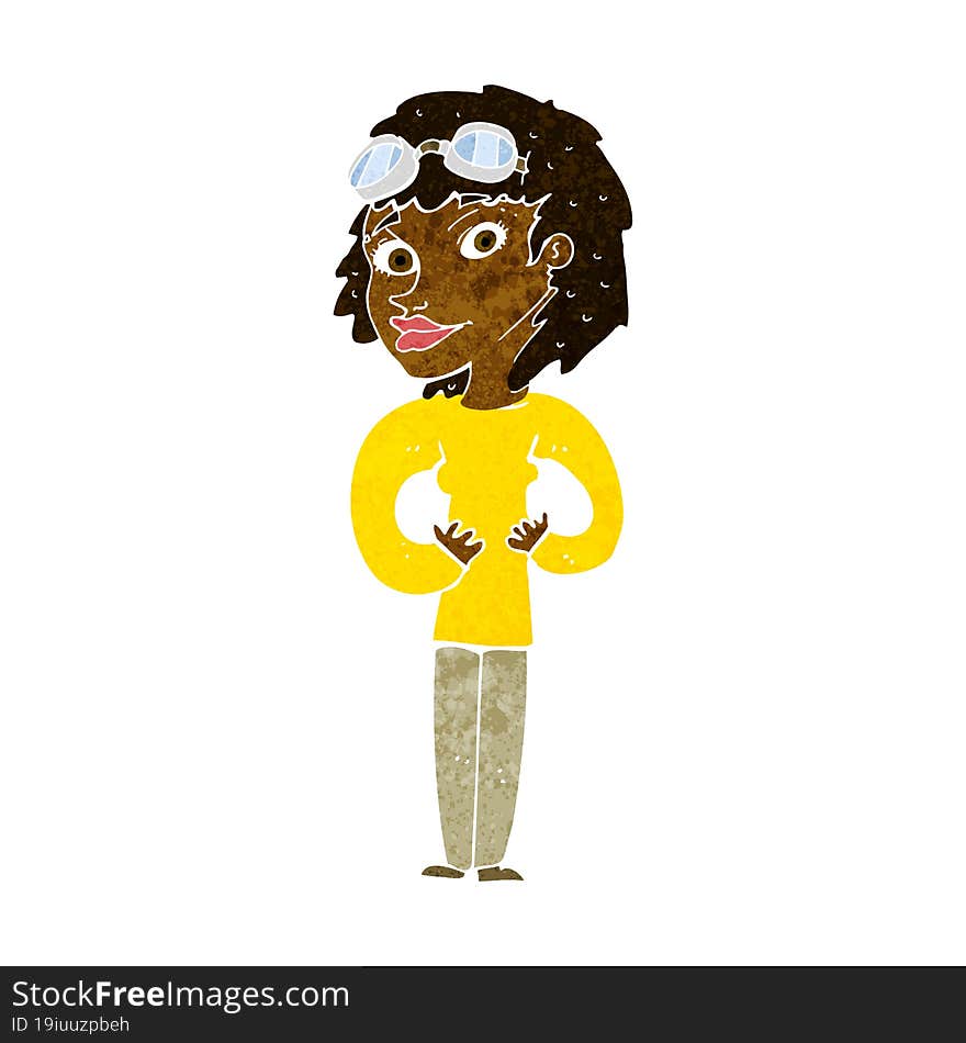 Cartoon Aviator Woman