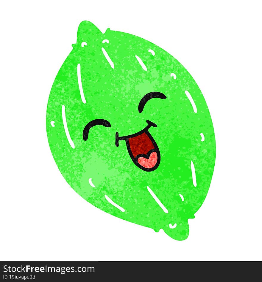 retro cartoon of a happy lemon