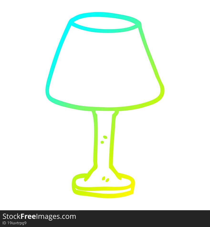 cold gradient line drawing of a cartoon desk lamp