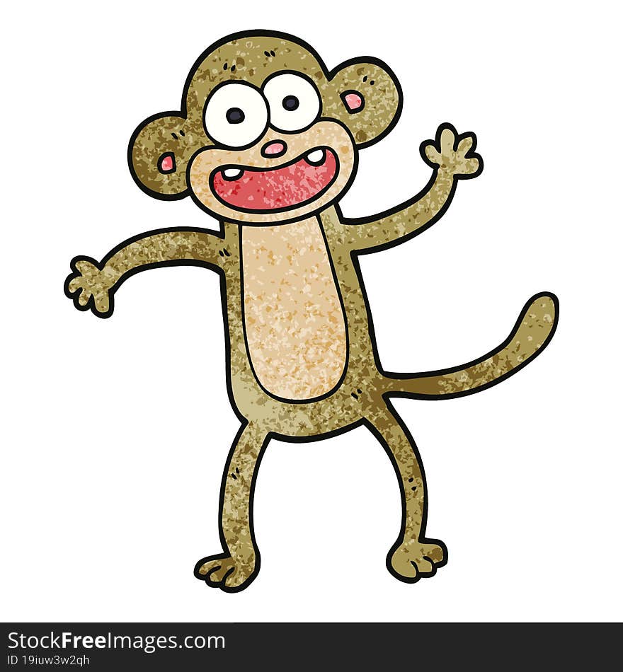 Cartoon Doodle Crazy Monkey