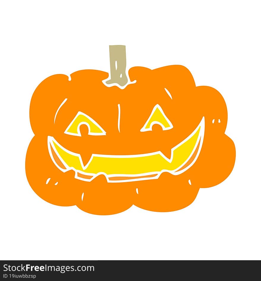 flat color illustration of spooky pumpkin. flat color illustration of spooky pumpkin