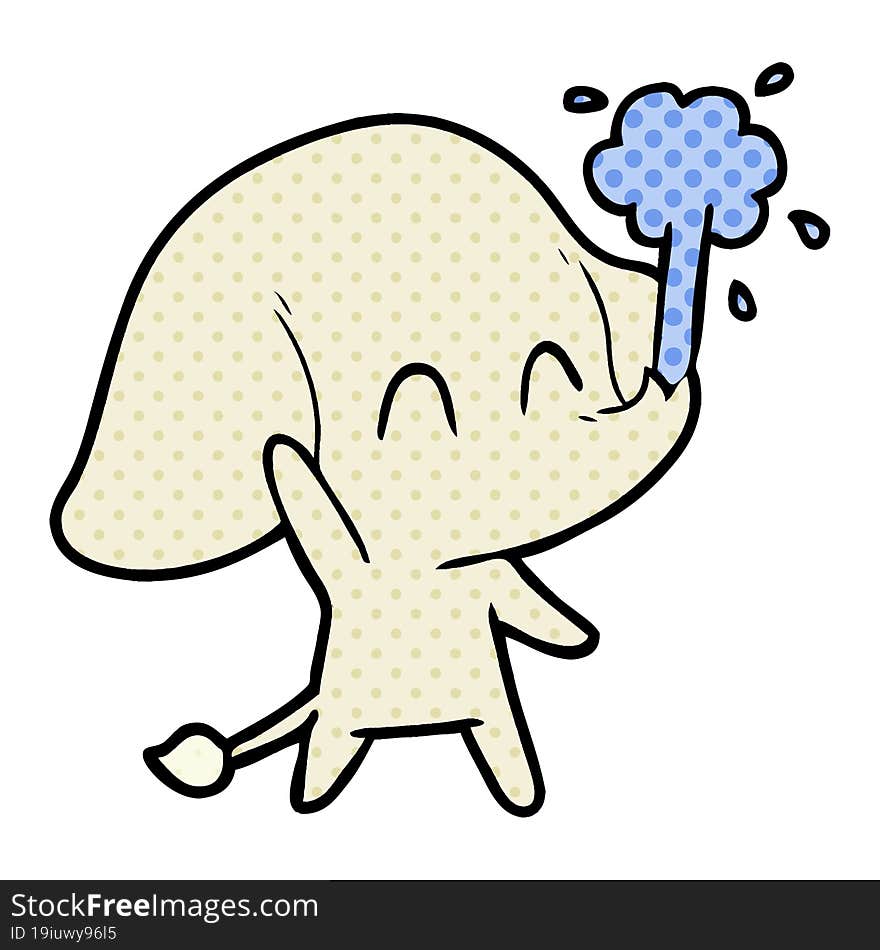 cute cartoon elephant spouting water. cute cartoon elephant spouting water