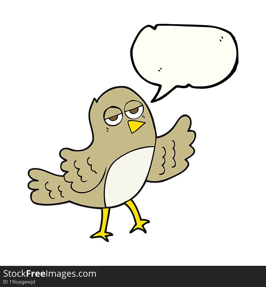 speech bubble cartoon bird