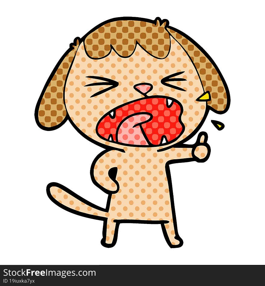 cute cartoon dog barking. cute cartoon dog barking