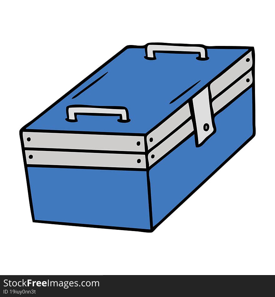 cartoon doodle of a metal tool box