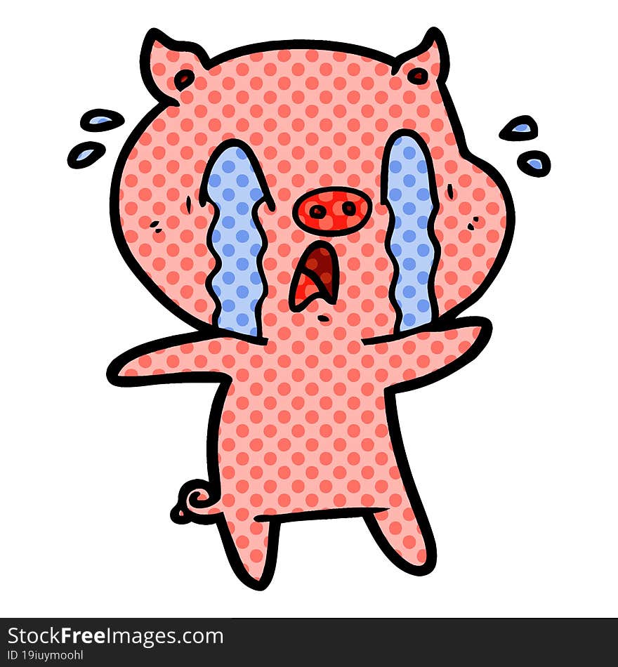 crying pig cartoon. crying pig cartoon