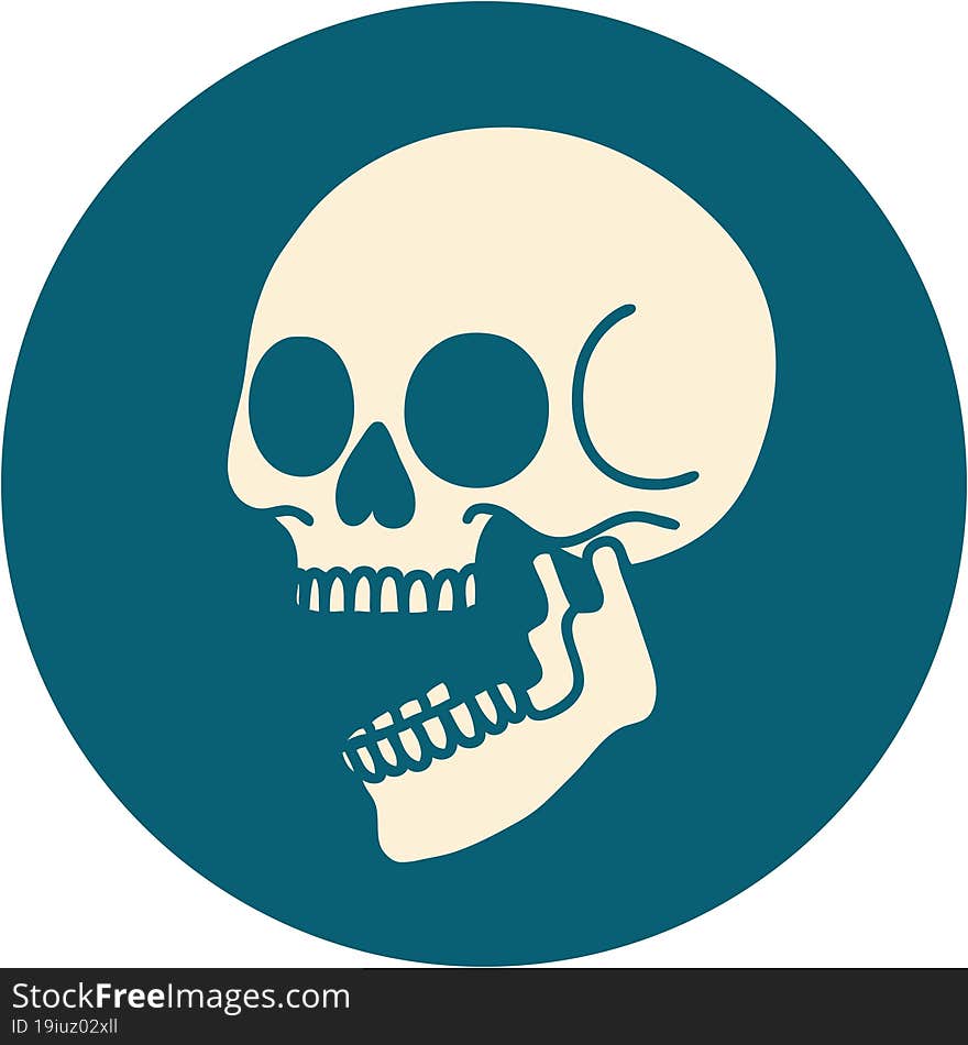 tattoo style icon of a skull