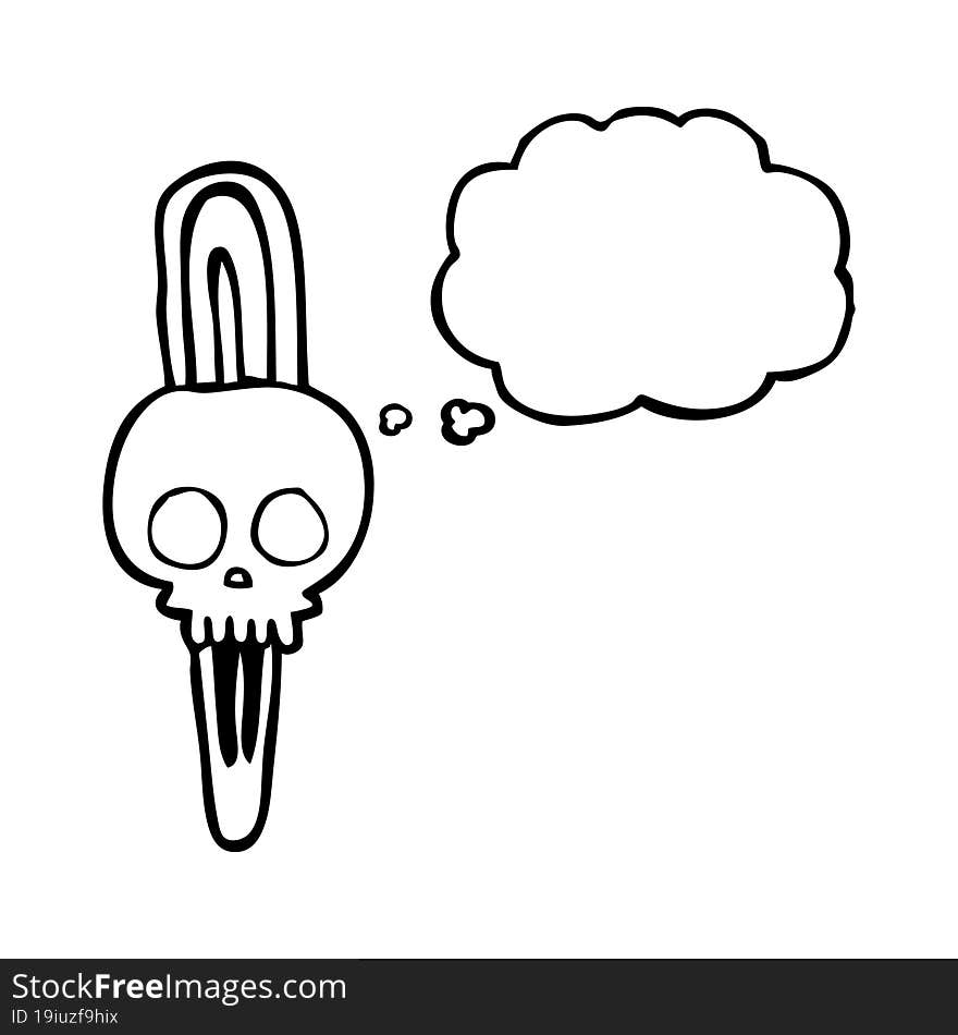 thought bubble cartoon skull hairclip