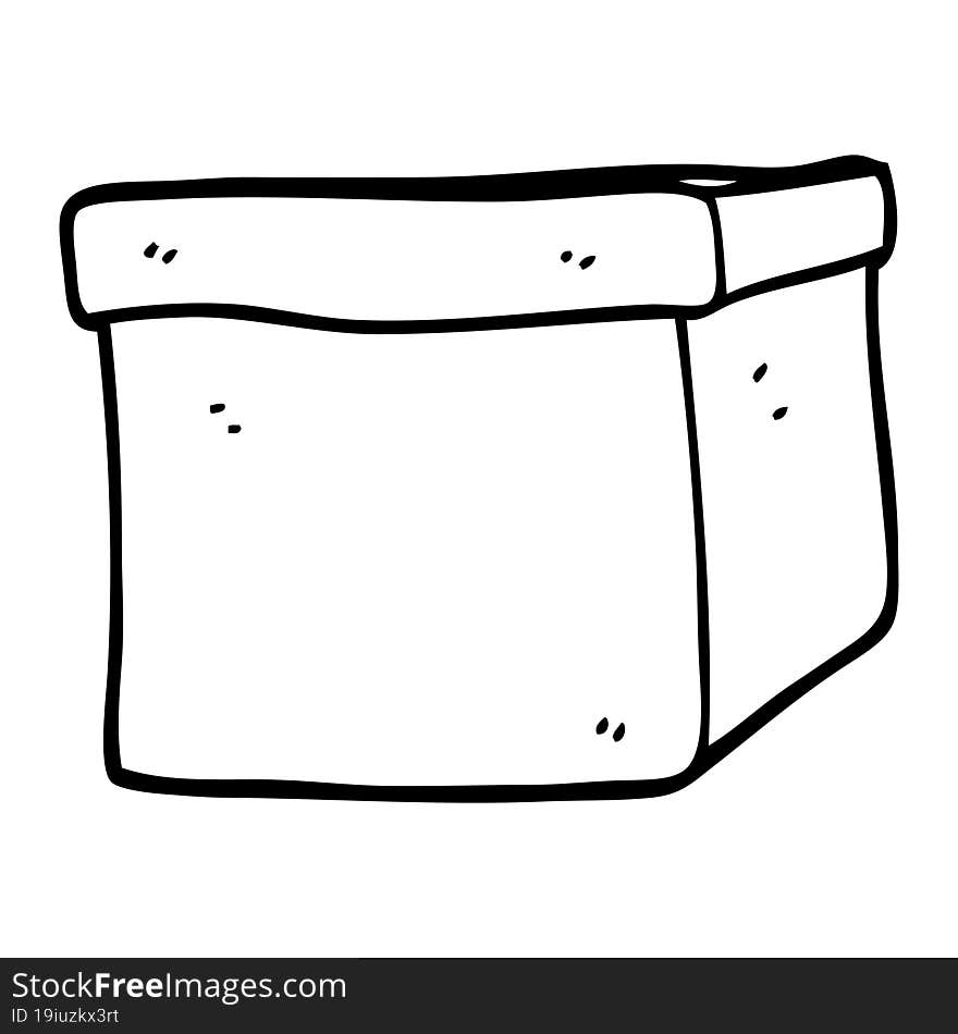 black and white cartoon cardboard box