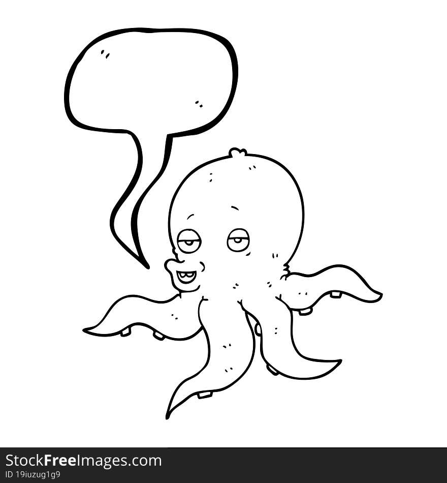 speech bubble cartoon octopus