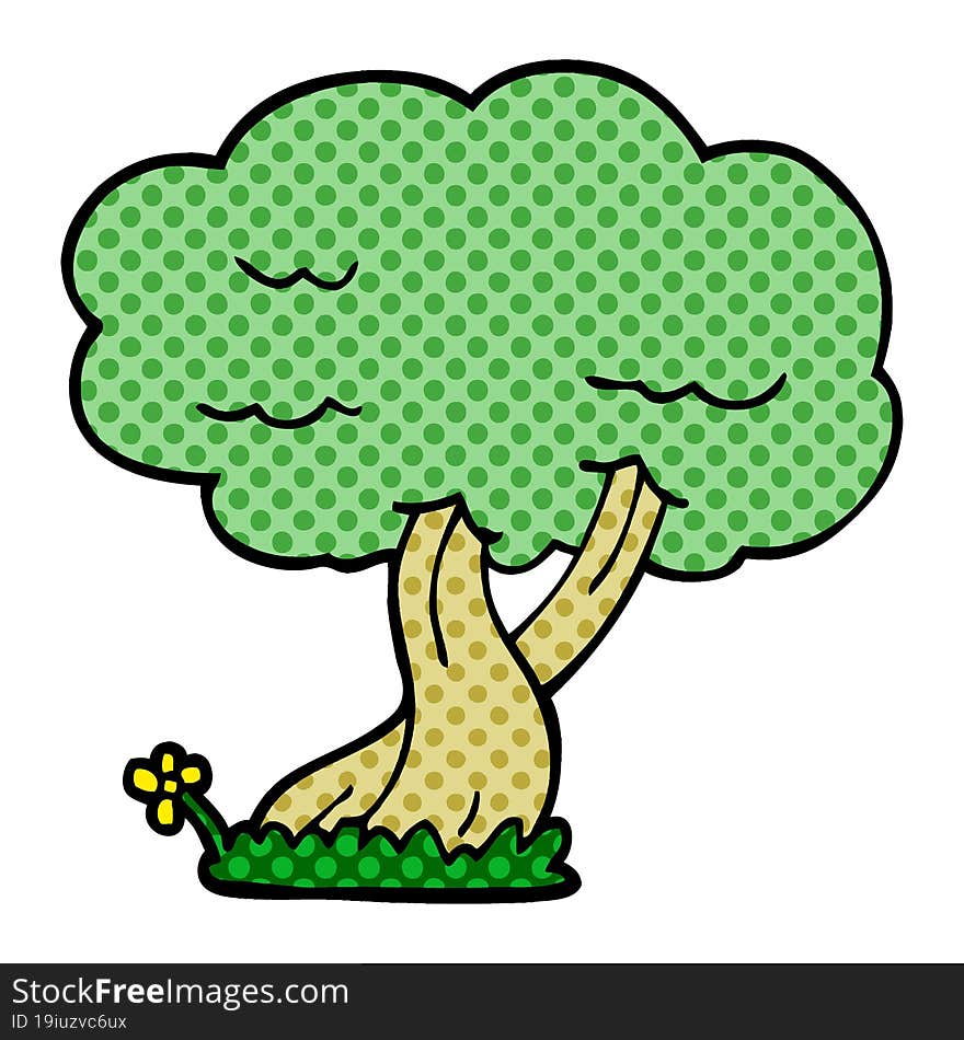 cartoon doodle tree