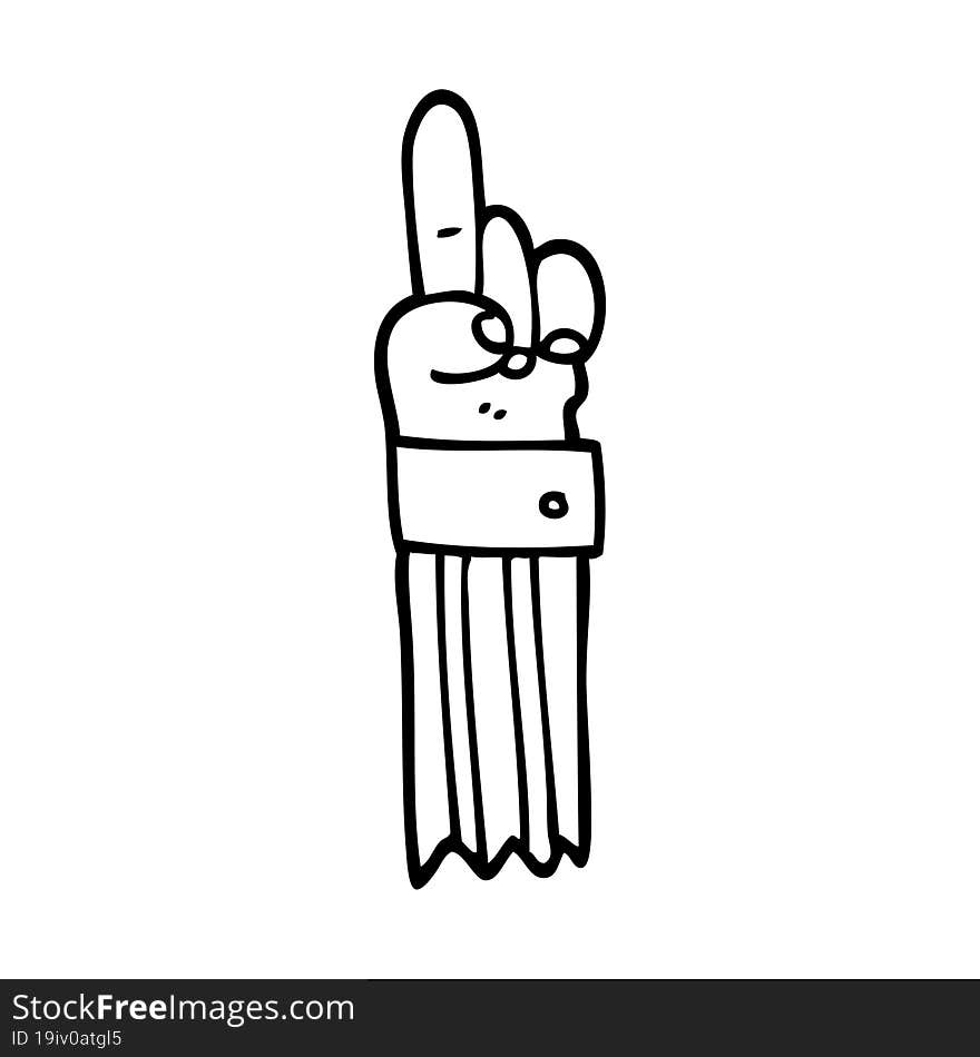 line drawing cartoon pointing hand