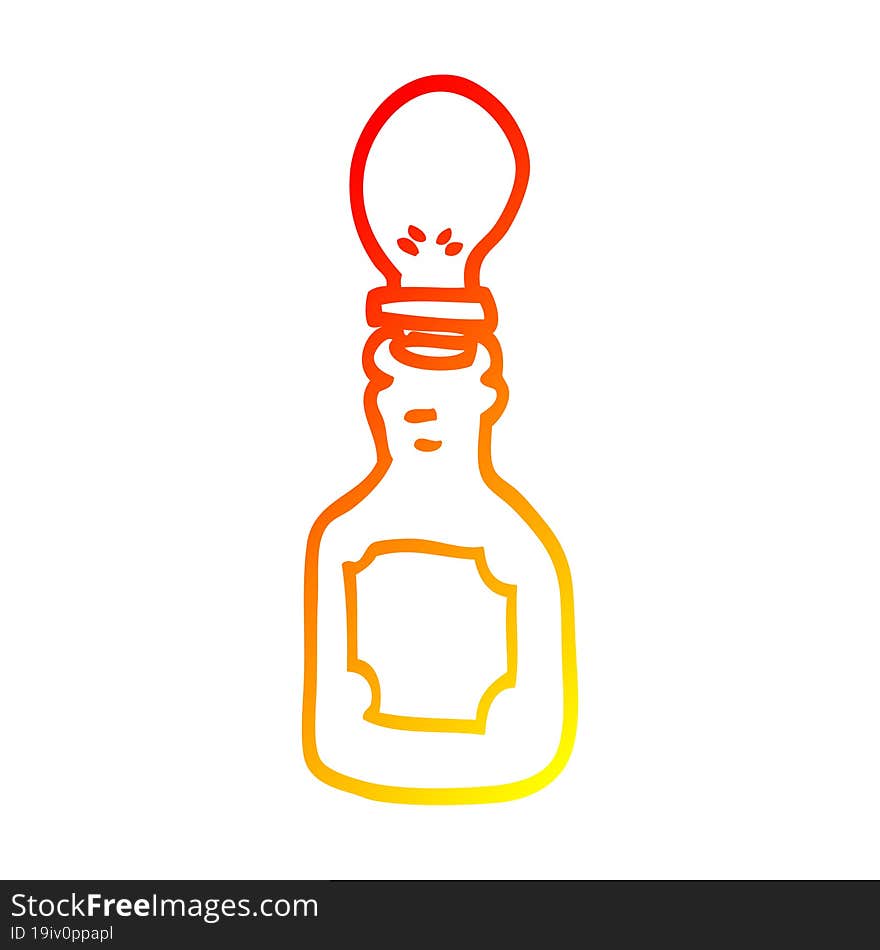 Warm Gradient Line Drawing Cartoon Oil Dripper With Pipette