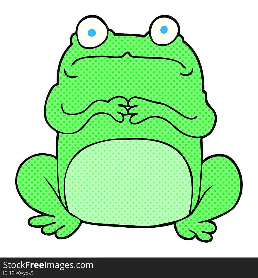 freehand drawn cartoon nervous frog