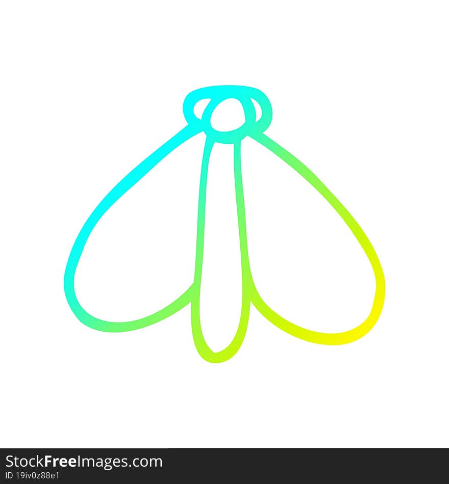 cold gradient line drawing cartoon still moth