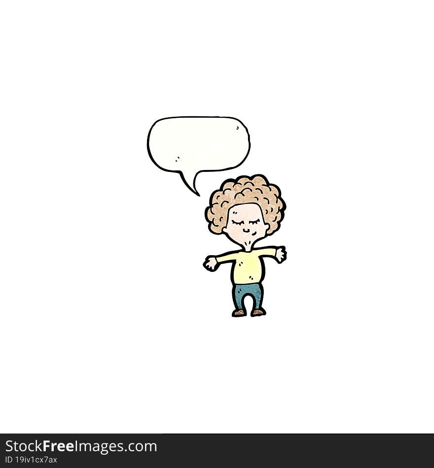 cartoon boy with speech bubble