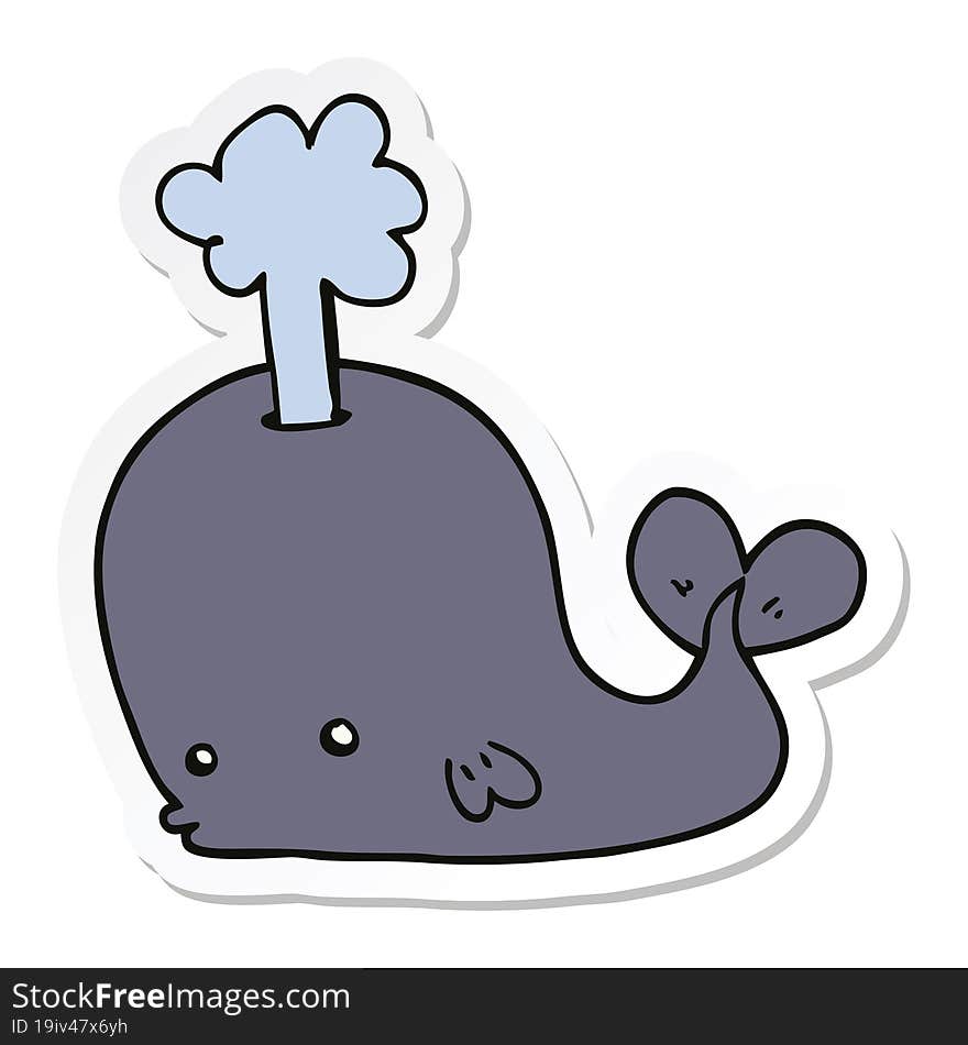 sticker of a cartoon whale