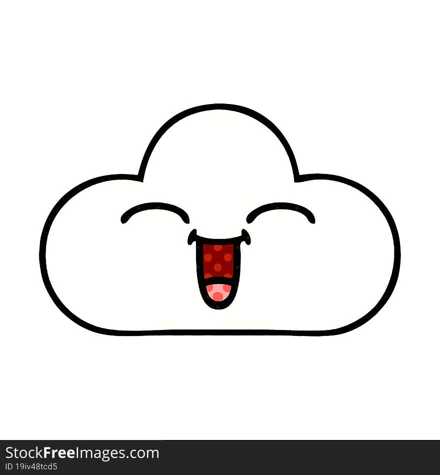 comic book style cartoon white cloud