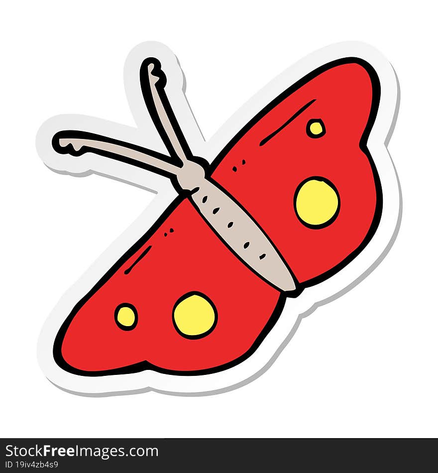 sticker of a cartoon butterfly symbol