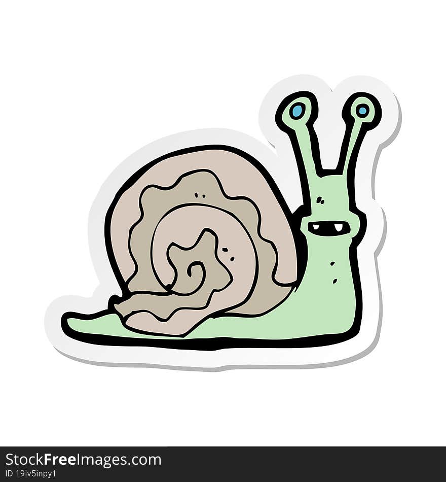 sticker of a cartoon snail