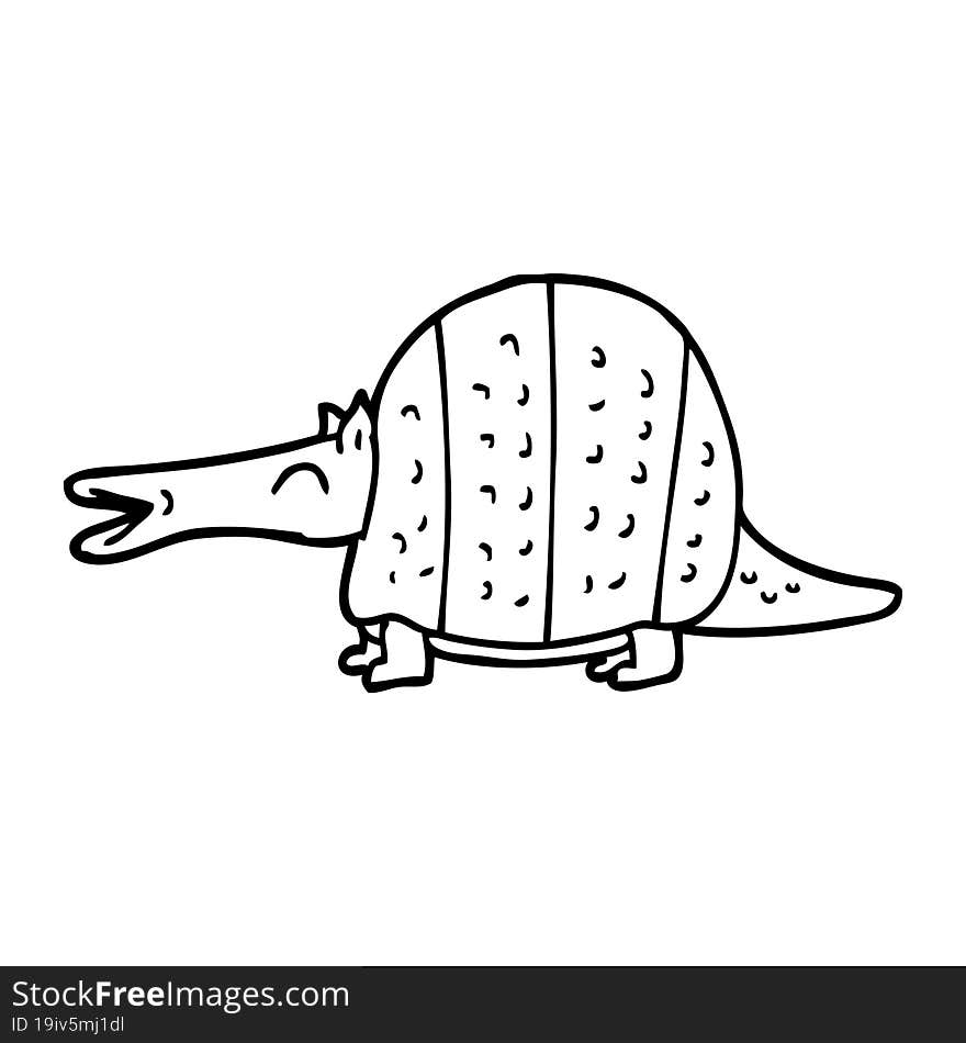 line drawing cartoon armadillo