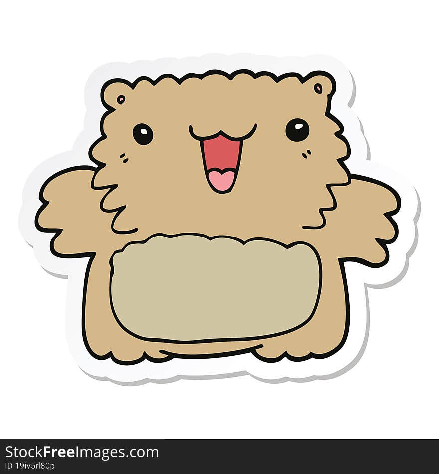 sticker of a cartoon bear