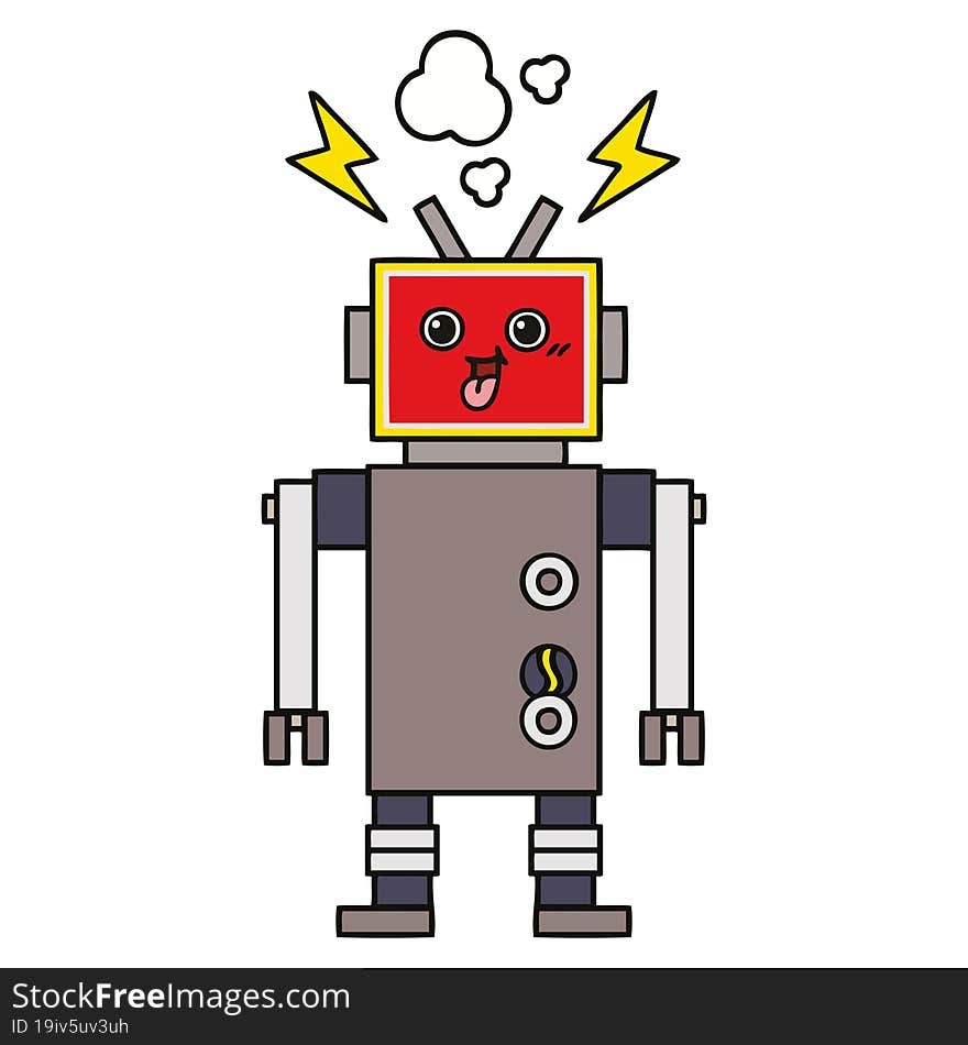 cute cartoon crazed robot