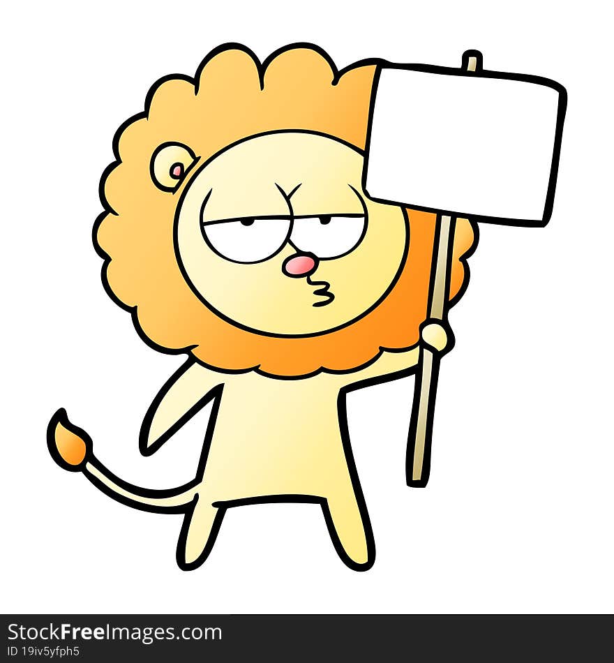 cartoon bored lion. cartoon bored lion