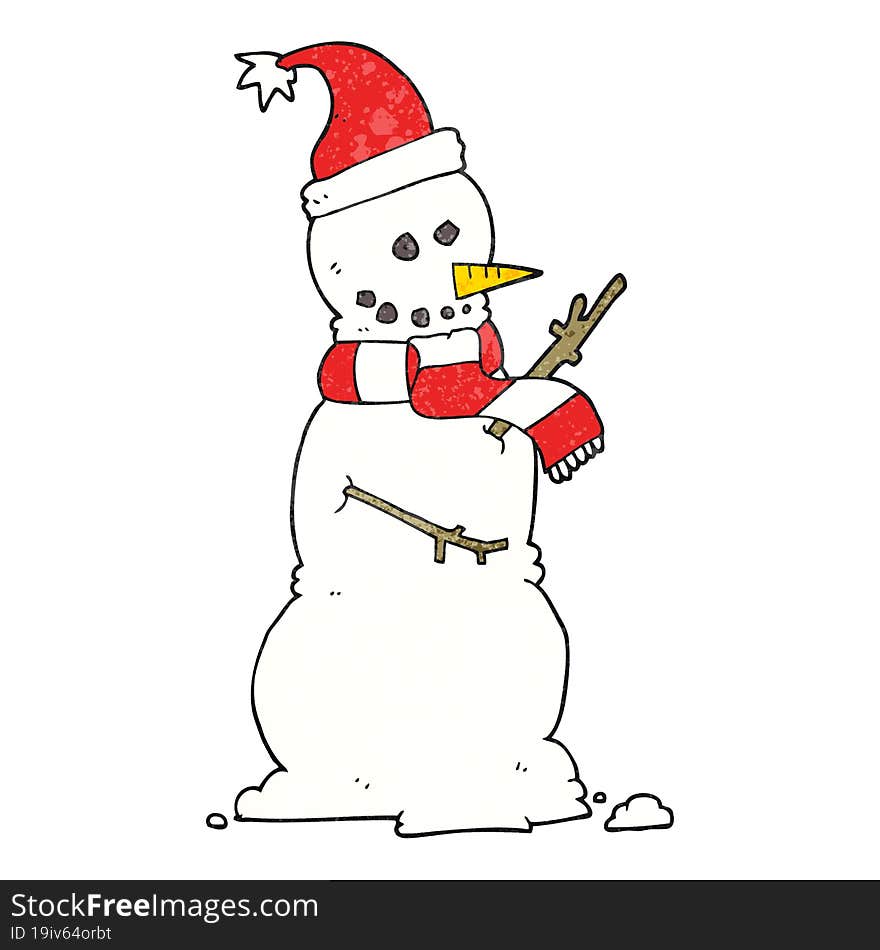 Textured Cartoon Snowman