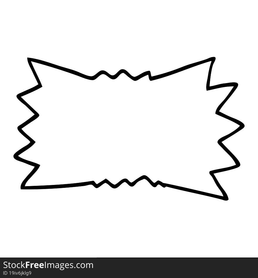 Line Drawing Cartoon Explosion Symbol