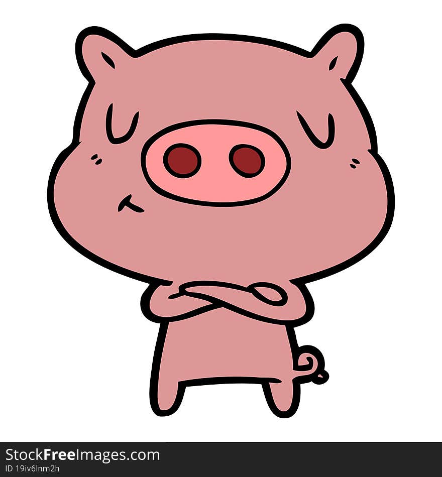 cartoon content pig. cartoon content pig