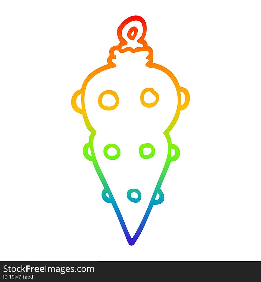 rainbow gradient line drawing cartoon christmas decoration