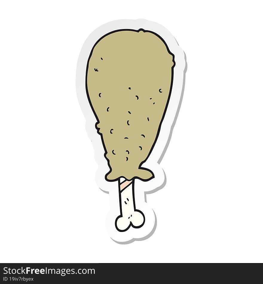 sticker of a cartoon chicken leg