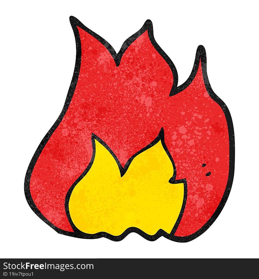 textured cartoon fire symbol