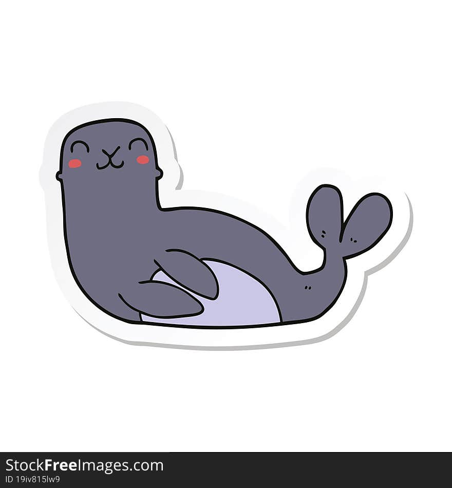 sticker of a cartoon seal