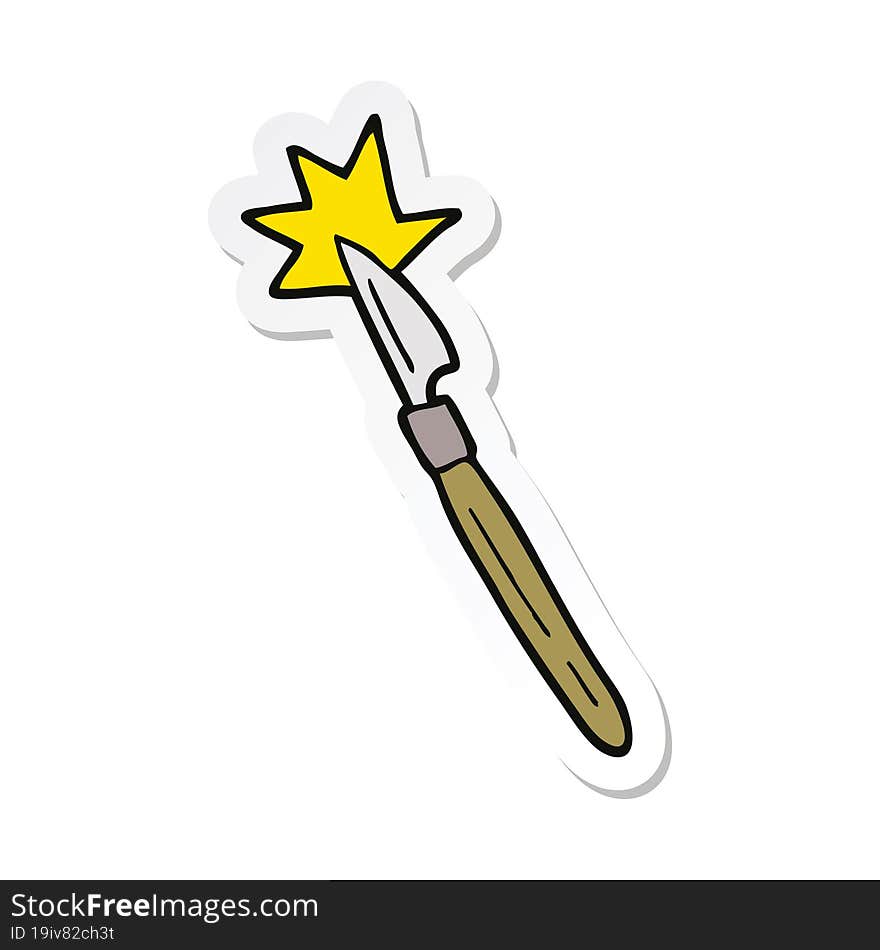 sticker of a cartoon scalpel